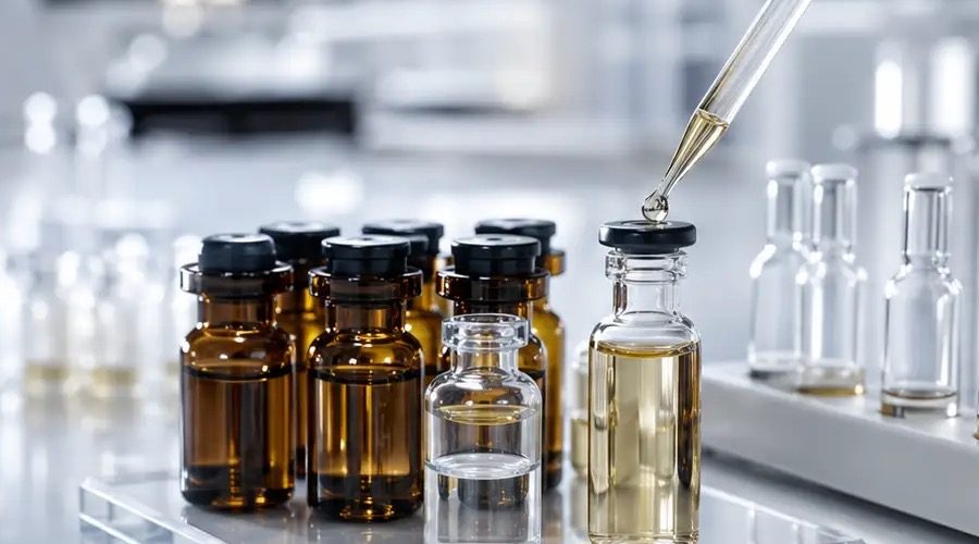 Cannabinoid oil formulation vials and finished liquid inputs